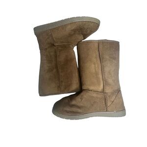 Dawgs Women's 9-inch Microfiber Shearling Boots Brown Size 10